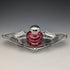 1896 British Antique Sterling Silver Inkwell and Saucer Set Sibray, Hall